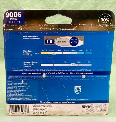 Philips 9006 PRB2 12V 55W Head Light Bulb Set New Genuine