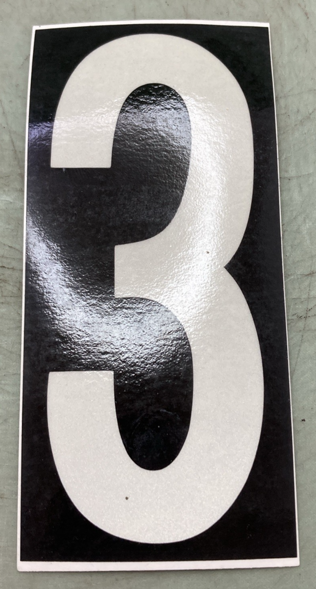 Qty 5 New Replaces Uline 4.5" Reflective Vinyl Vehicle Number 3