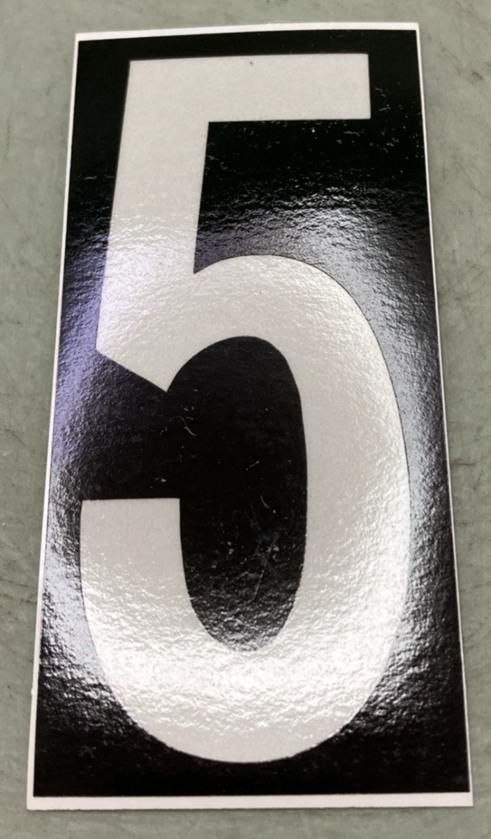Qty 5 New Replaces Uline 4.5" Reflective Vinyl Vehicle Number 5