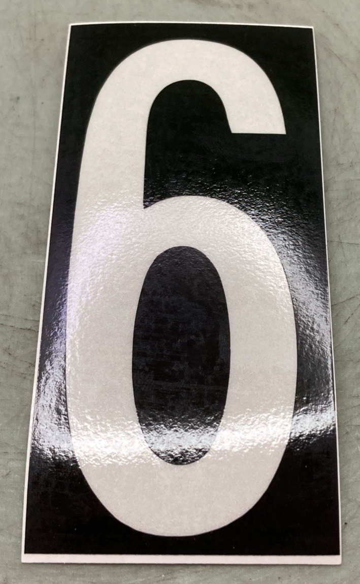Qty 5 New Replaces Uline 4.5" Reflective Vinyl Vehicle Number 6