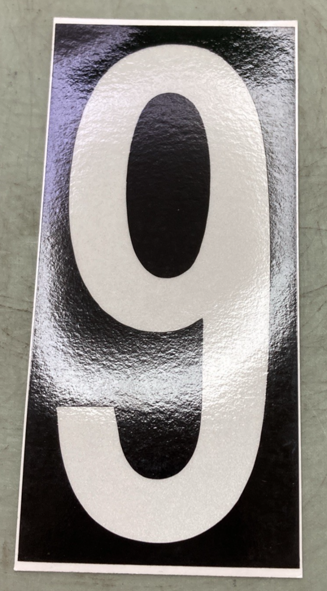 Qty 5 New Replaces Uline 4.5" Reflective Vinyl Vehicle Number 9