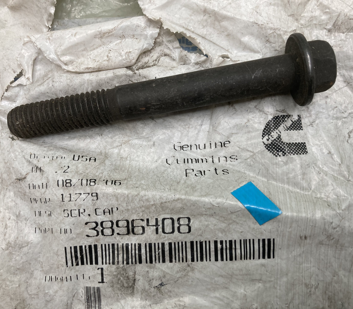 New Genuine Cummins 3896408 Hex Flange Head Cap Screw