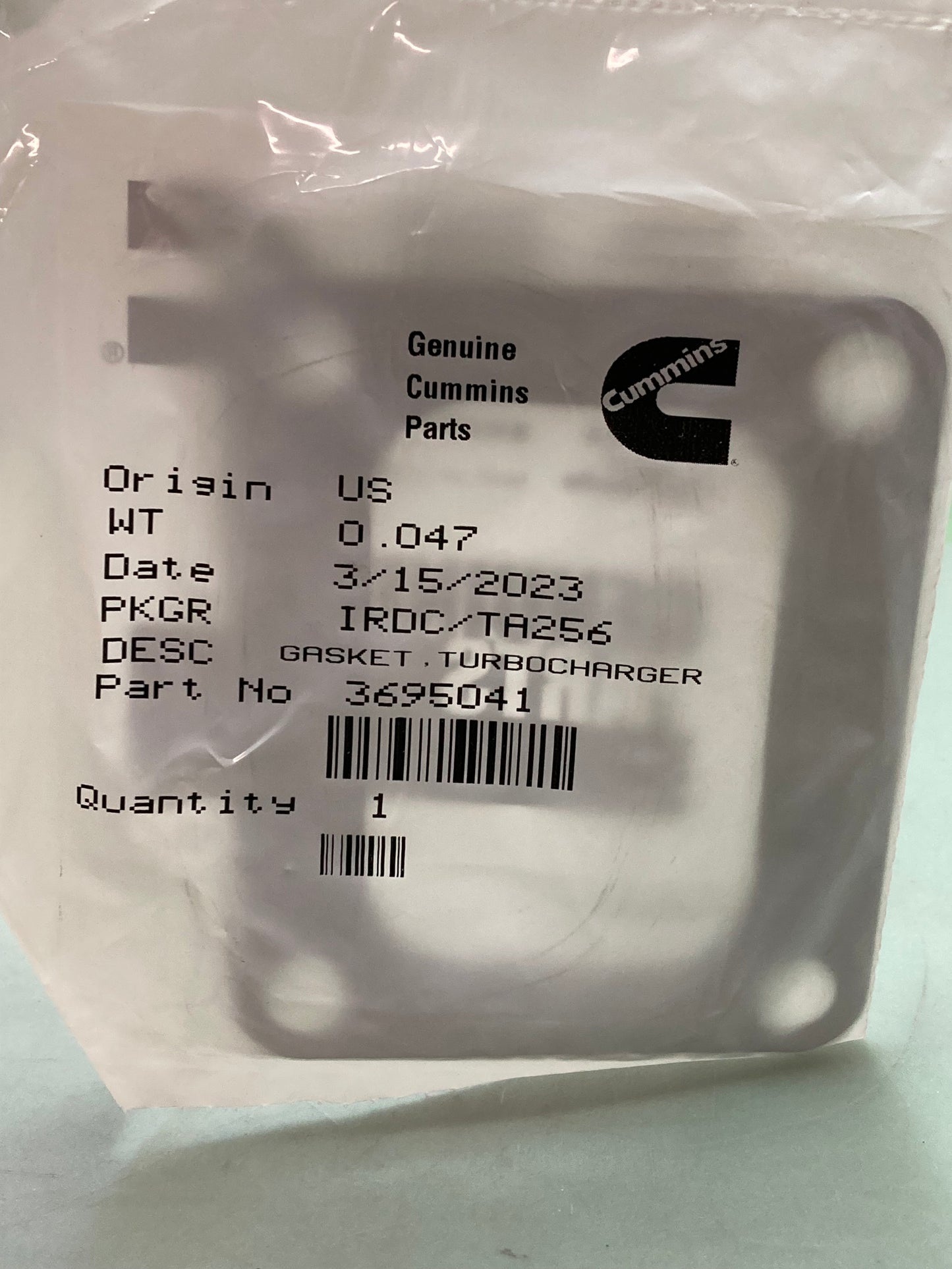 New Genuine Cummins 3695041 Turbocharger Gasket
