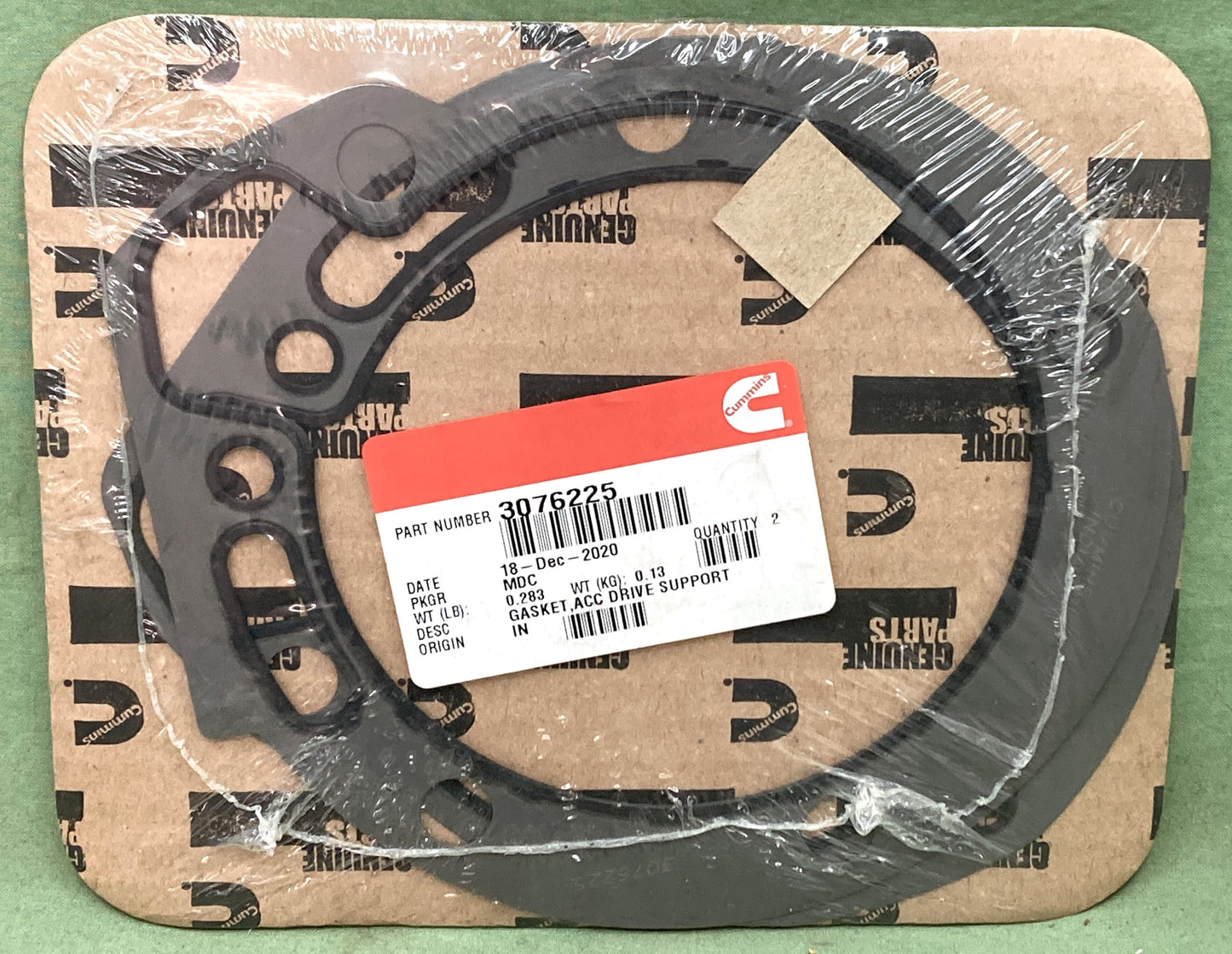 2 Pk. New Genuine Cummins 3076225 ACC Drive Support Gasket