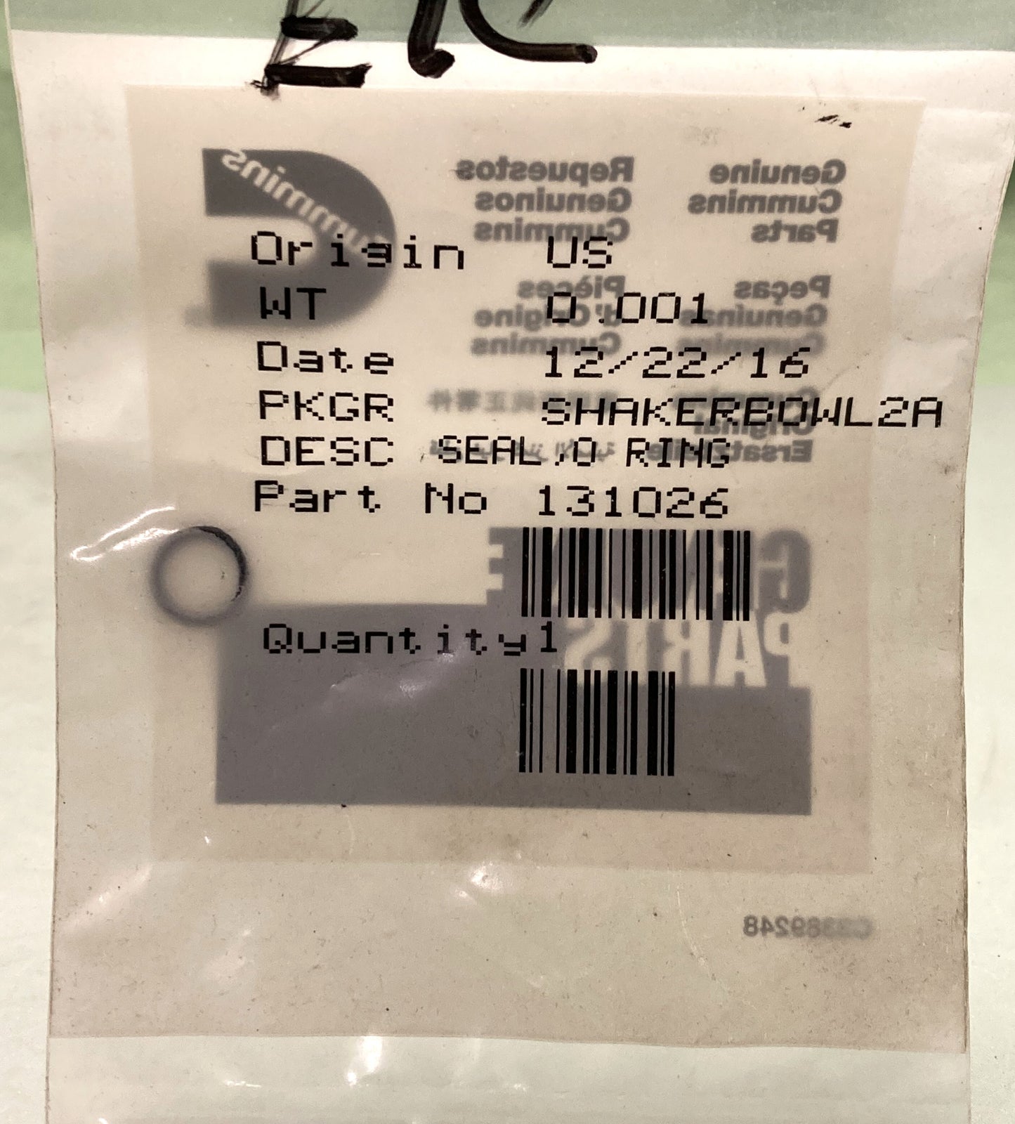 New Genuine Cummins 131026 O Ring, Seal