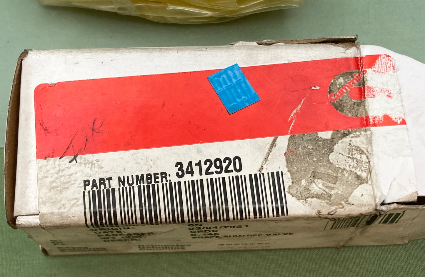 New Genuine Cummins 3412920 Shut-Off Valve Shaft