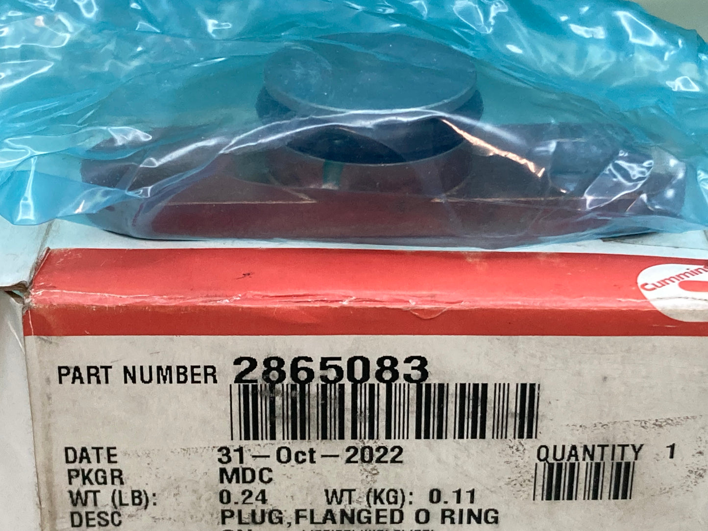 New Genuine Cummins 2865083 Flanged O Ring Plug