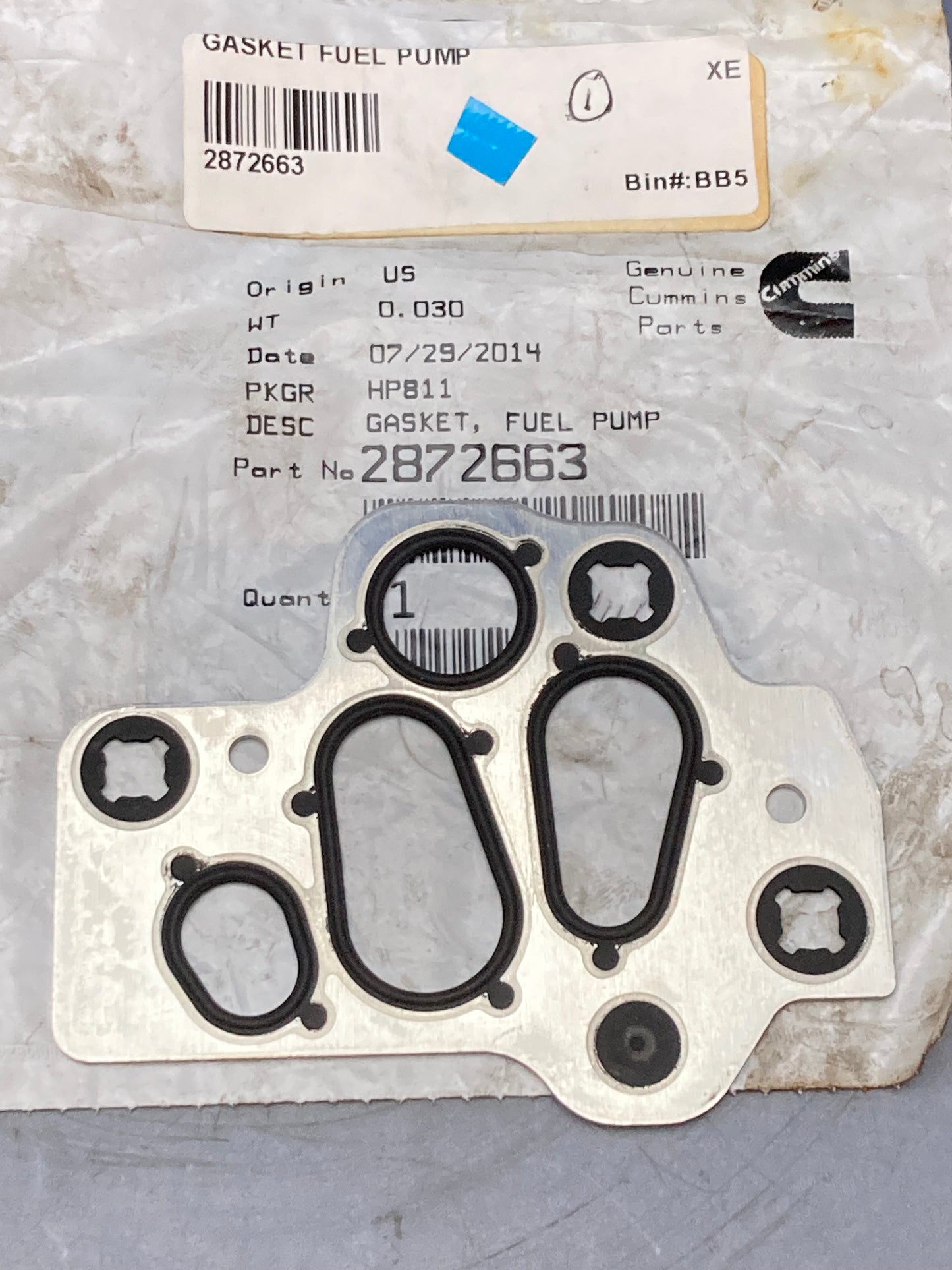 New Genuine Cummins 2872663 Fuel Pump Gasket