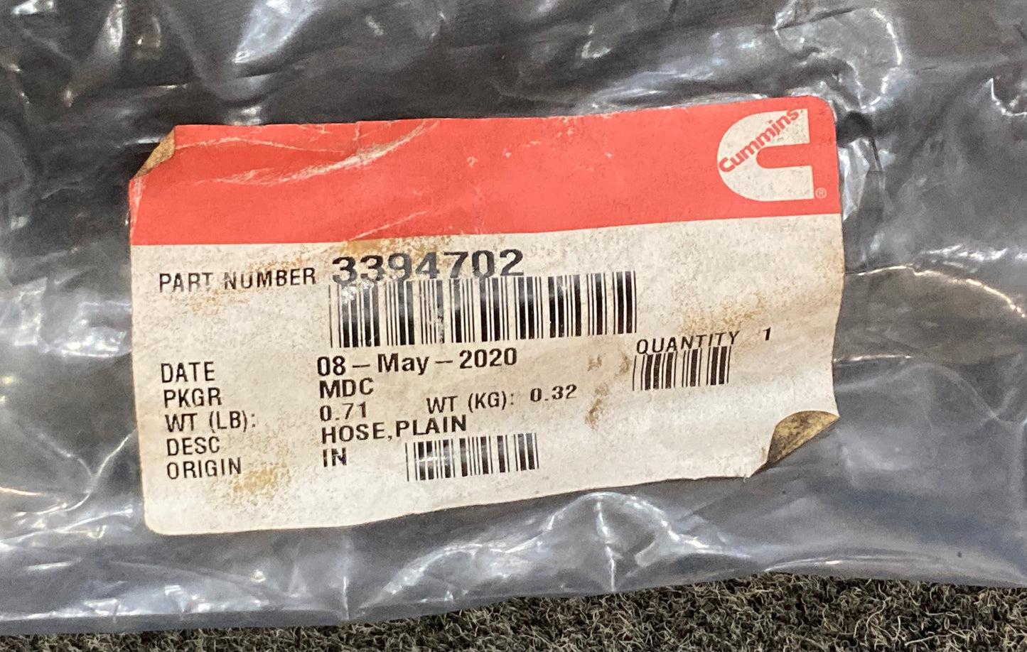 New Genuine Cummins 3394702 Engine Crankcase Breather Hose