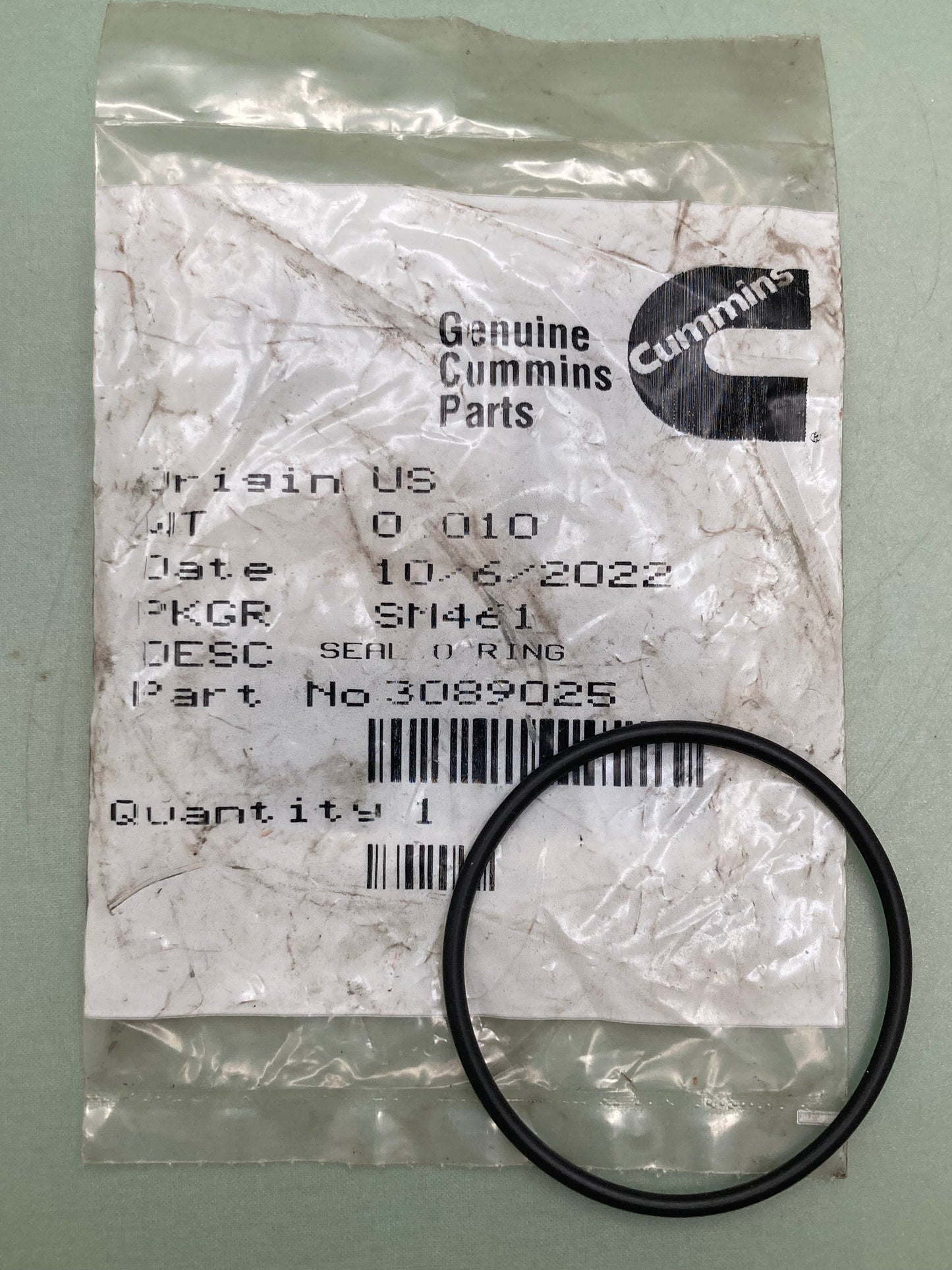 New Genuine Cummins 3089025 Seal, O-Ring