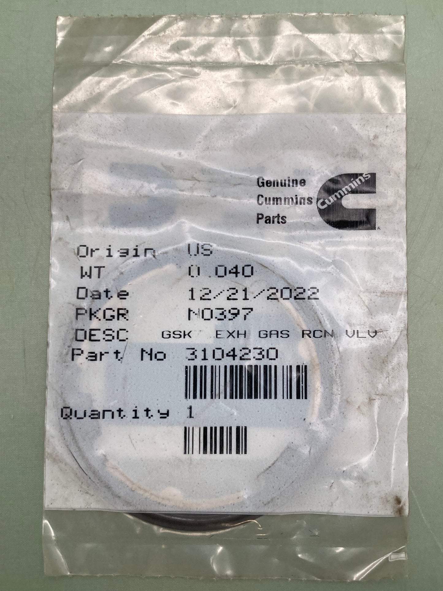 New Genuine Cummins 3104230 Gasket Exhaust Valve Seal