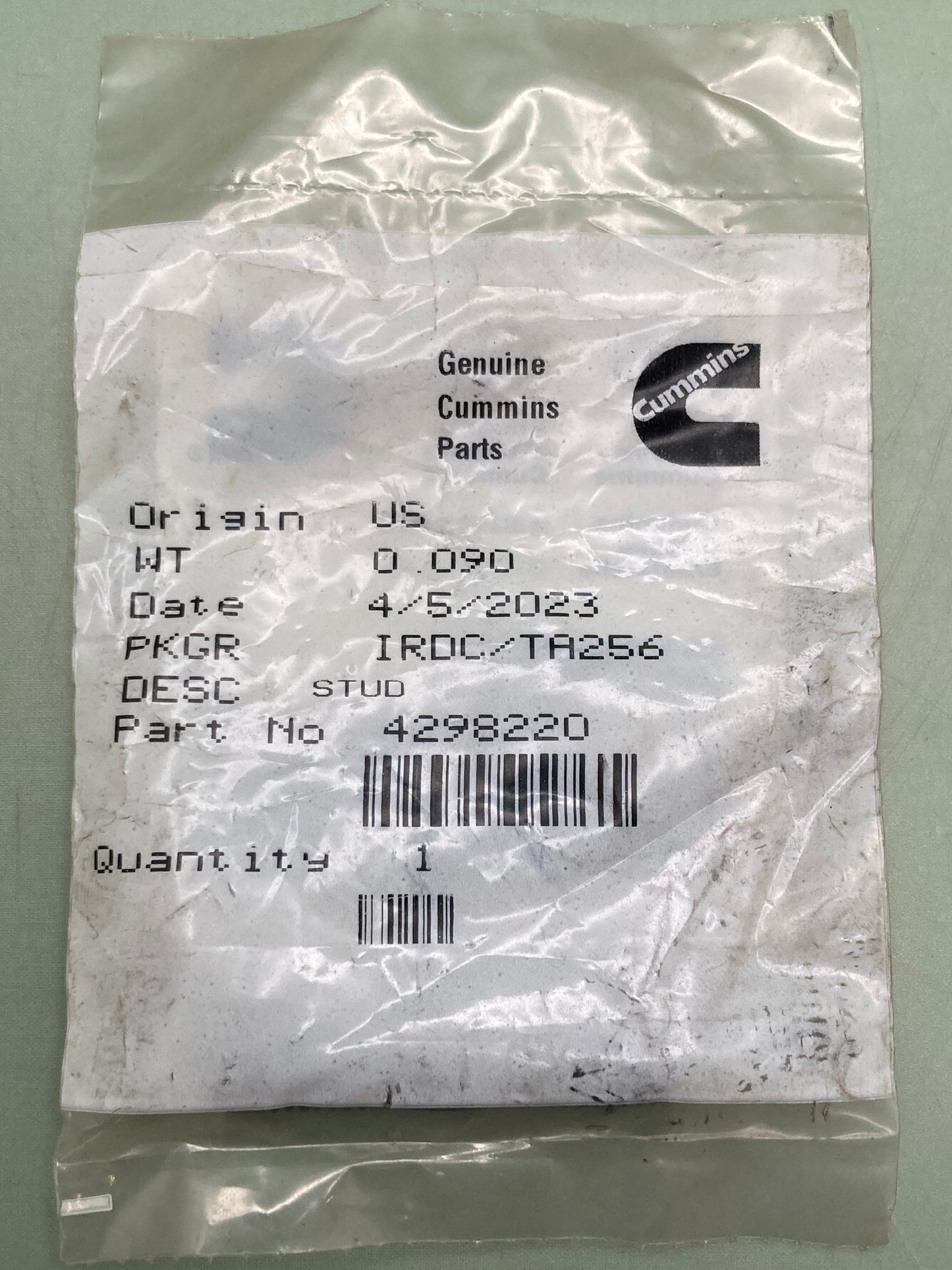New Genuine Cummins 4298220 Stud