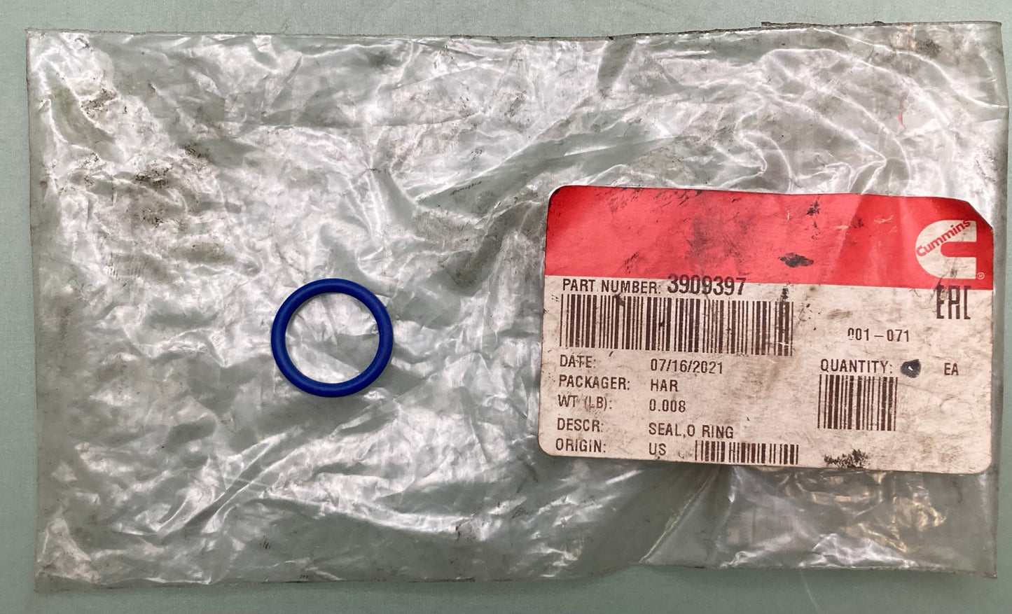 New Genuine Cummins 3909397 Seal, O-Ring