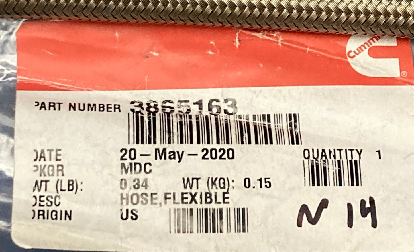 New Genuine Cummins 3865163 Flexible Hose