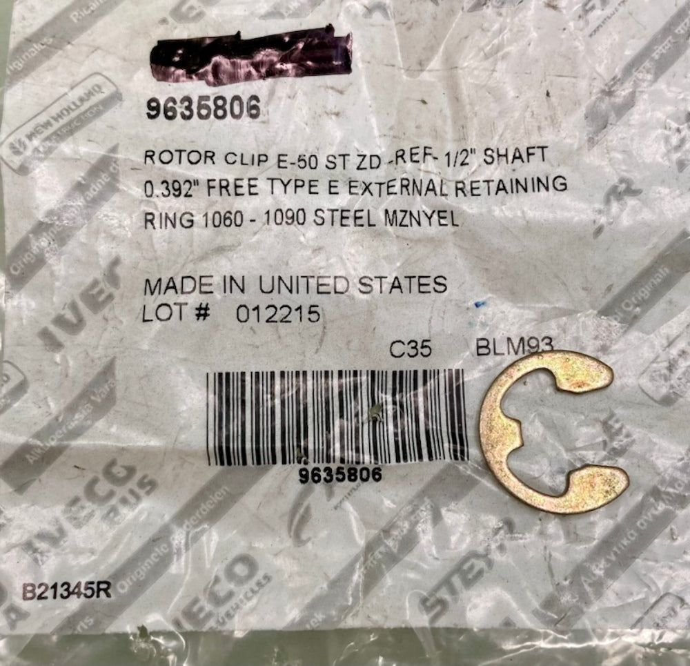 QTY 15 CNH Industrial 9635806 Rotor Clip 1/2" New Genuine