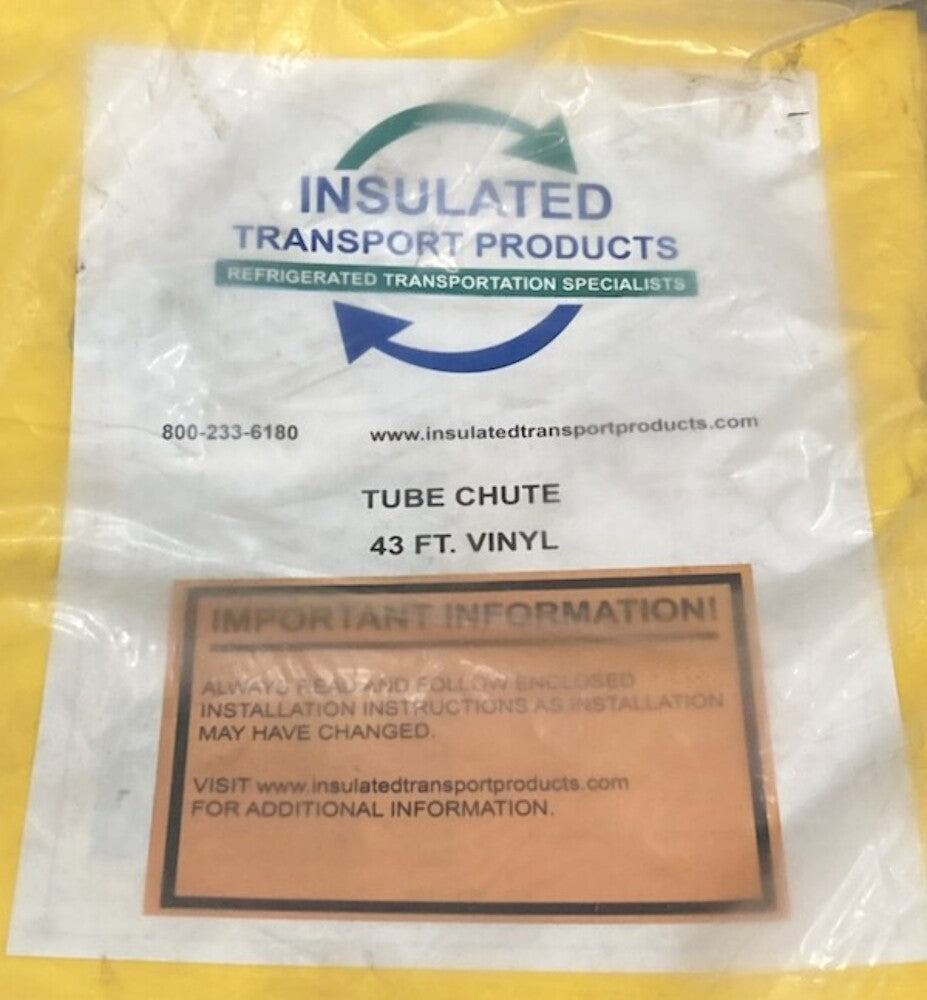 Insulated Transport Products Tube Chute 43 Ft Vinyl New Genuine
