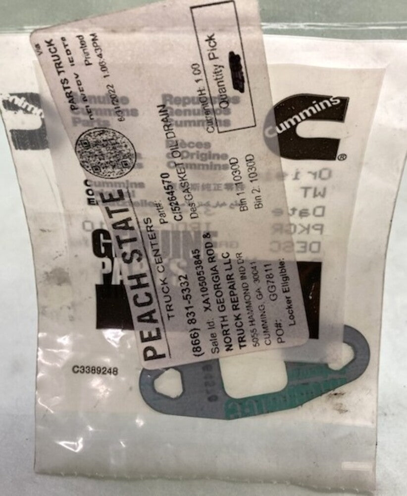Cummins 5264570 Oil Drain Gasket New Genuine
