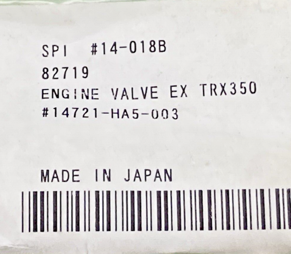 NEW REPLACES HONDA 14-018B VALVE, EX. FOR HONDA 14721-HA5-003