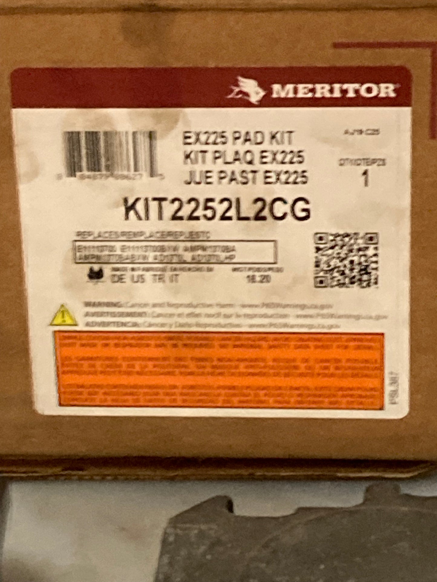 Meritor KIT2252L2CG Disc Brake Pad Set New Genuine