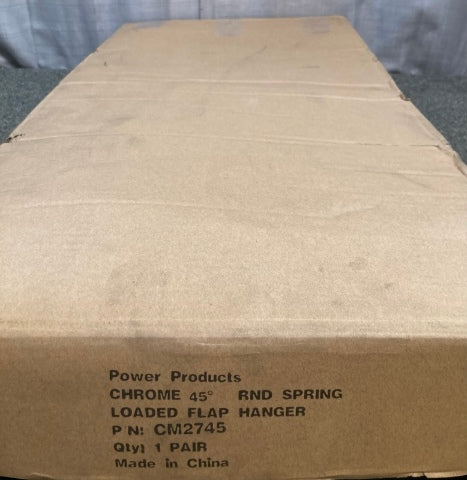 1 PAIR Power Products CM2745 FLAP HANGER CHROME RND SPRING LOADED New Genuine