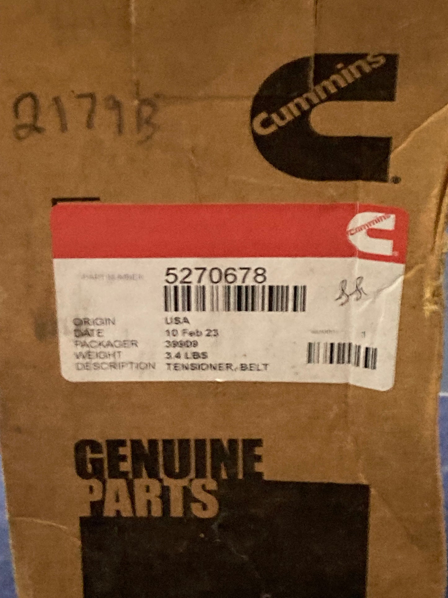 Cummins 5270678 Accessory Drive Belt Tensioner New Genuine