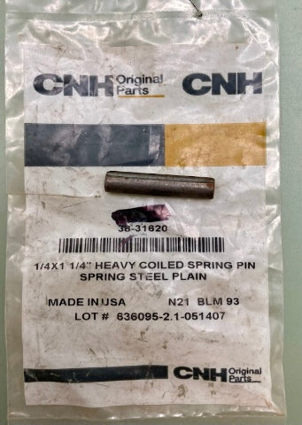 CNH Industrial 38-31620 1/4x1 1/4 heavy Coiled Spring Pin New Genuine