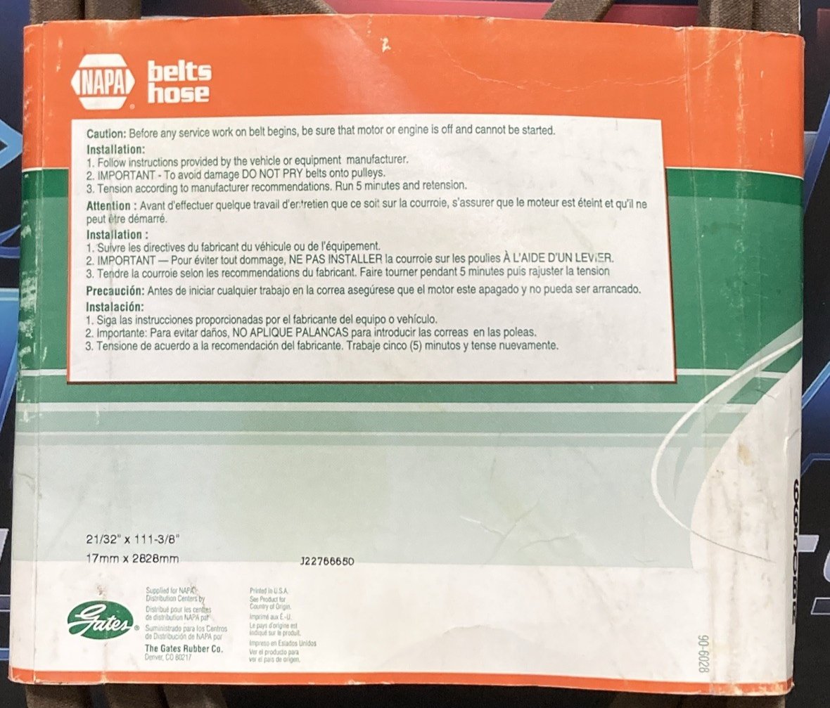 New Genuine Napa 6650BR Blade Runner Belt