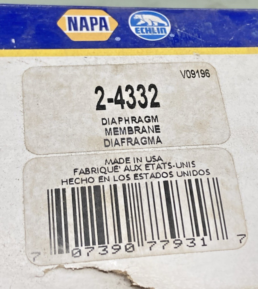 New Genuine Napa Echlin 2-4332 Governor Diaphragm