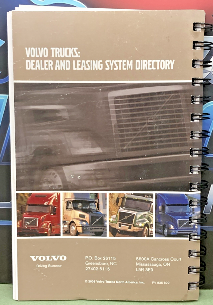 New Genuine Volvo PV835-829 North American Dealer & Leasing System Directory '06