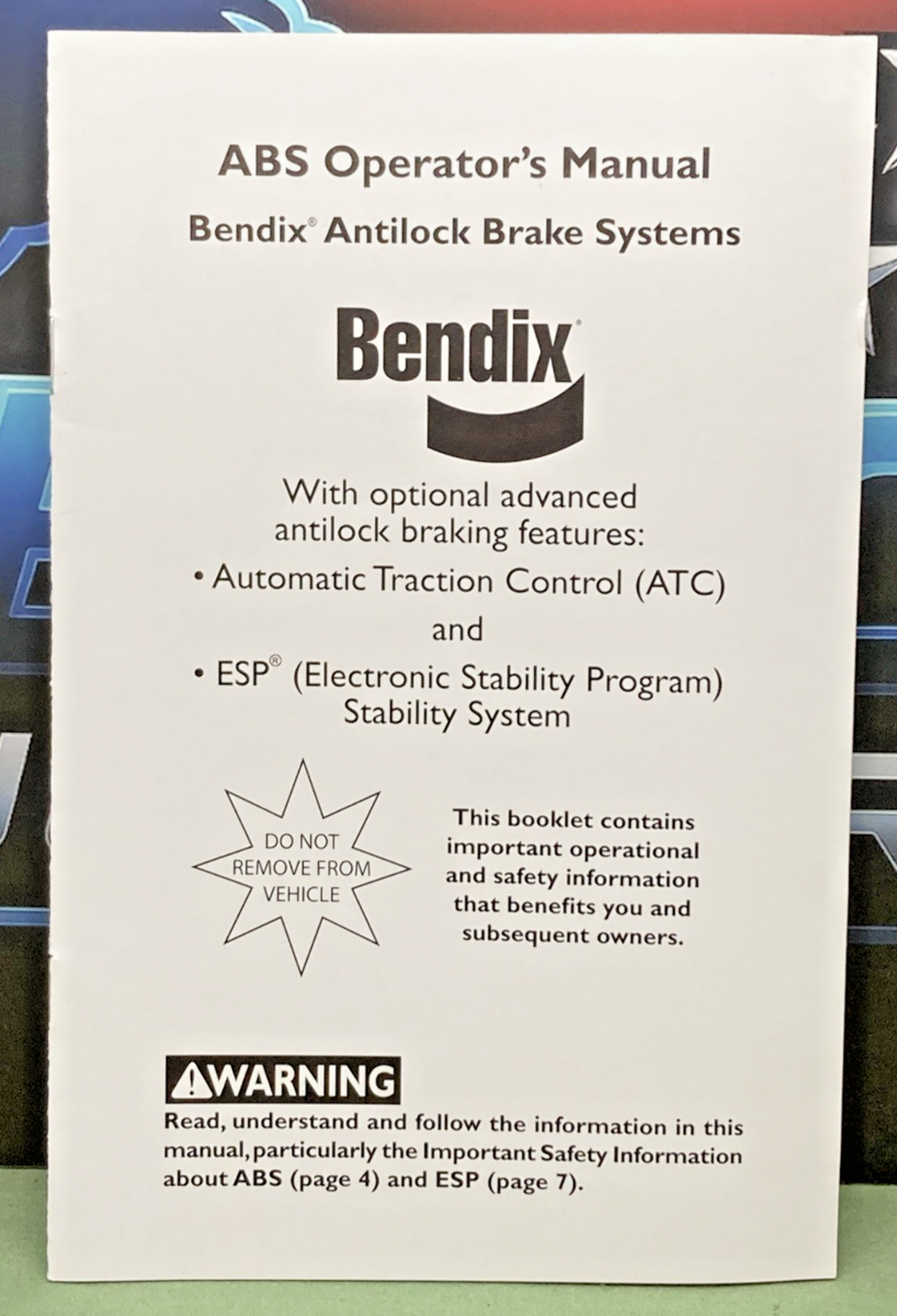 New Genuine Bendix BW2489 ABS Operators Manual