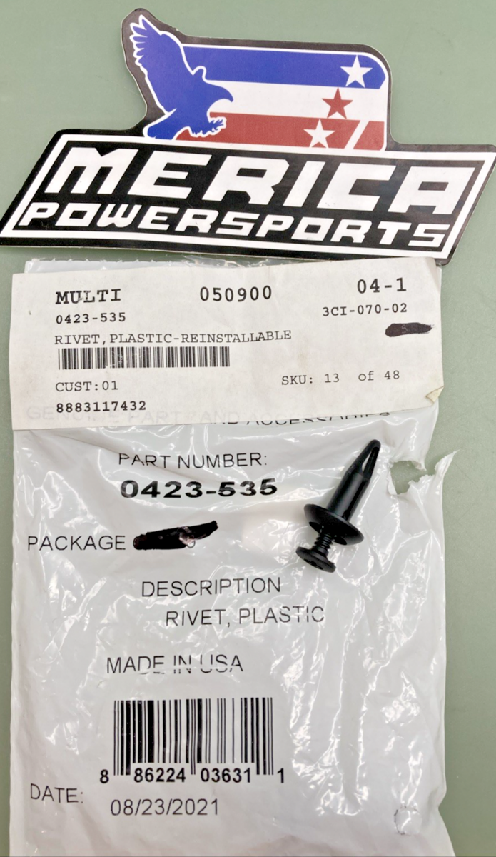 QTY 7 NEW GENUINE ARCTIC CAT 0423-535 RIVET, PLASTIC-REINSTALLABLE