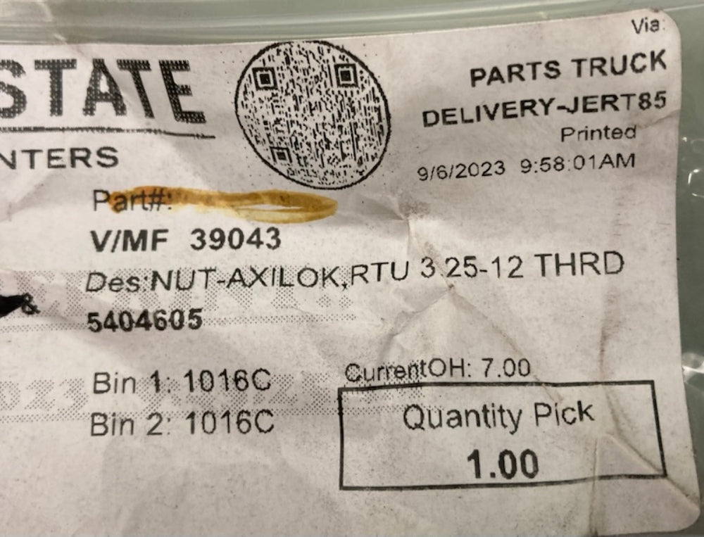 Replaces Maclean-Fogg 39043 NUT-AXILOK,RTU 3.25-12 THRD New