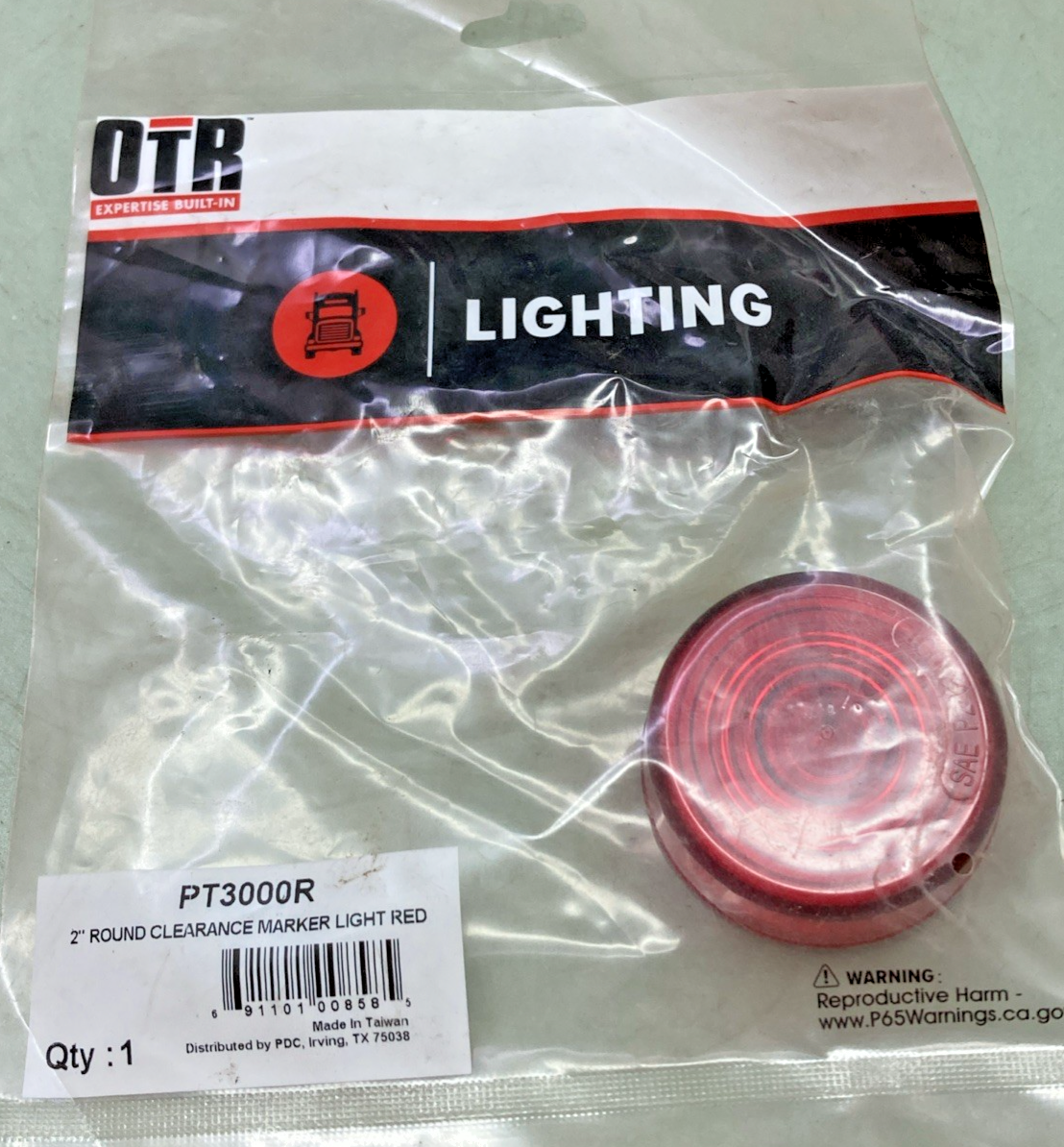New Genuine OTR PT3000R Round Clearance Marker Light Red 2"