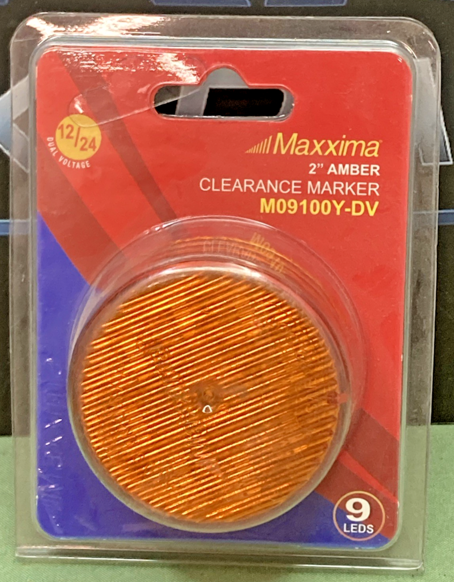 New Genuine Maxxima M09100Y-DV Clearance Marker Light Amber 2"