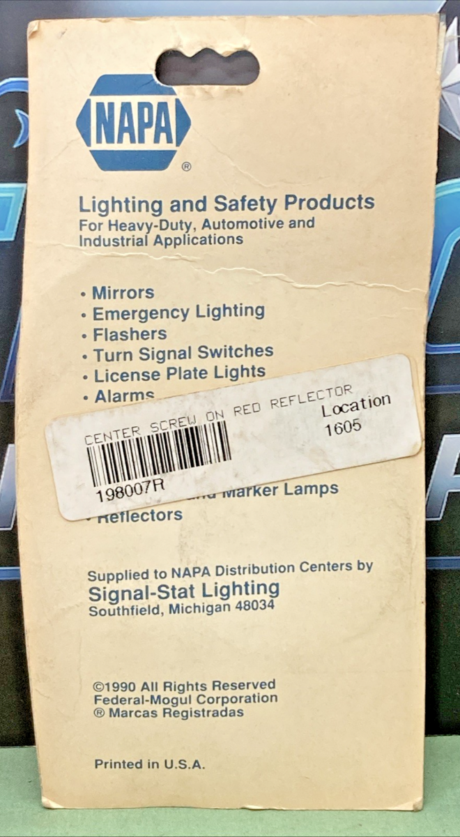 New Genuine Napa 45TD Red Reflector Set