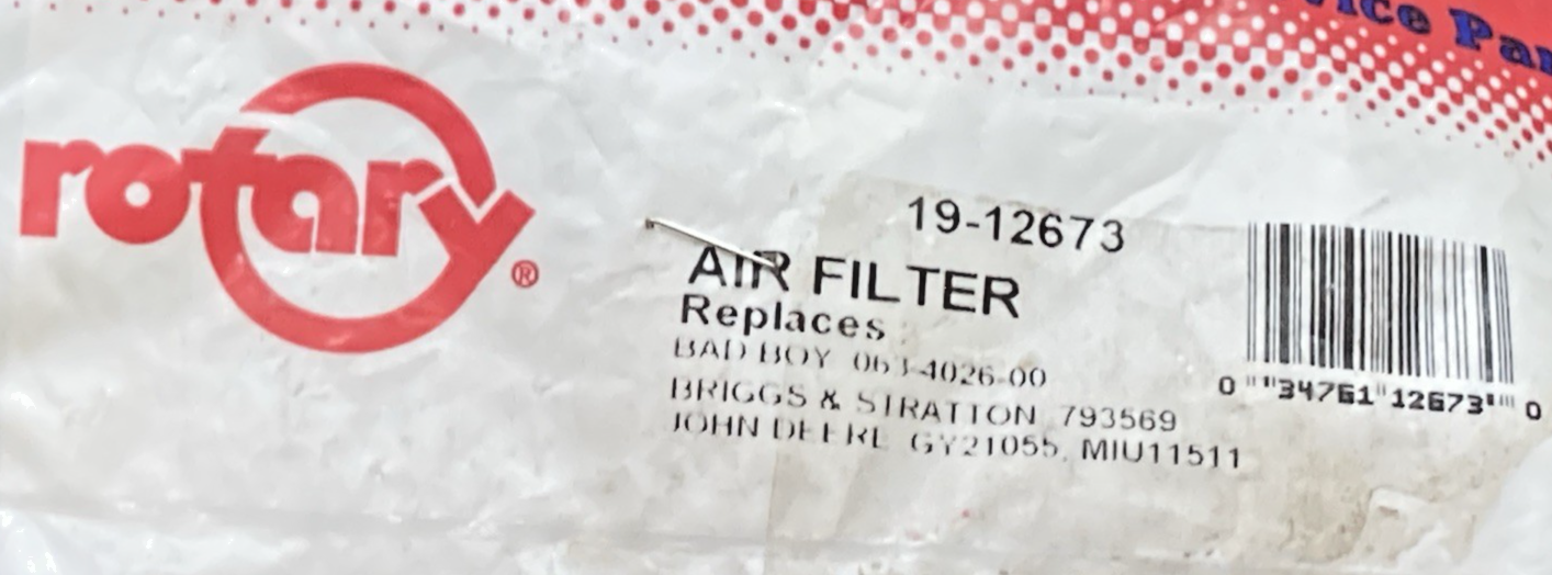 New Genuine Rotary 19-12673 Air Filter