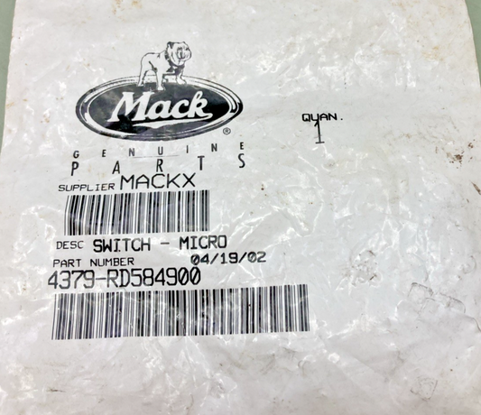 New Genuine Mack 4379-RD584900 Micro Switch