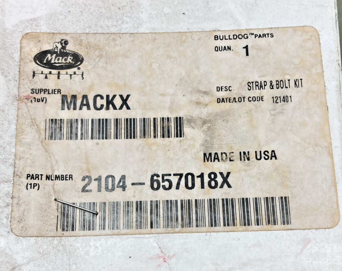New Genuine Mack 2104-657018X Strap and Bolt Kit