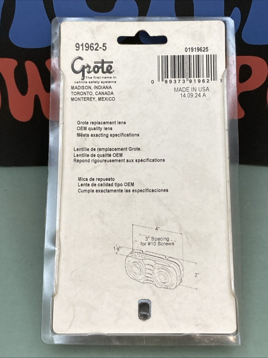 New Genuine Grote 91962-5 4" Marker Lamp Lens Red