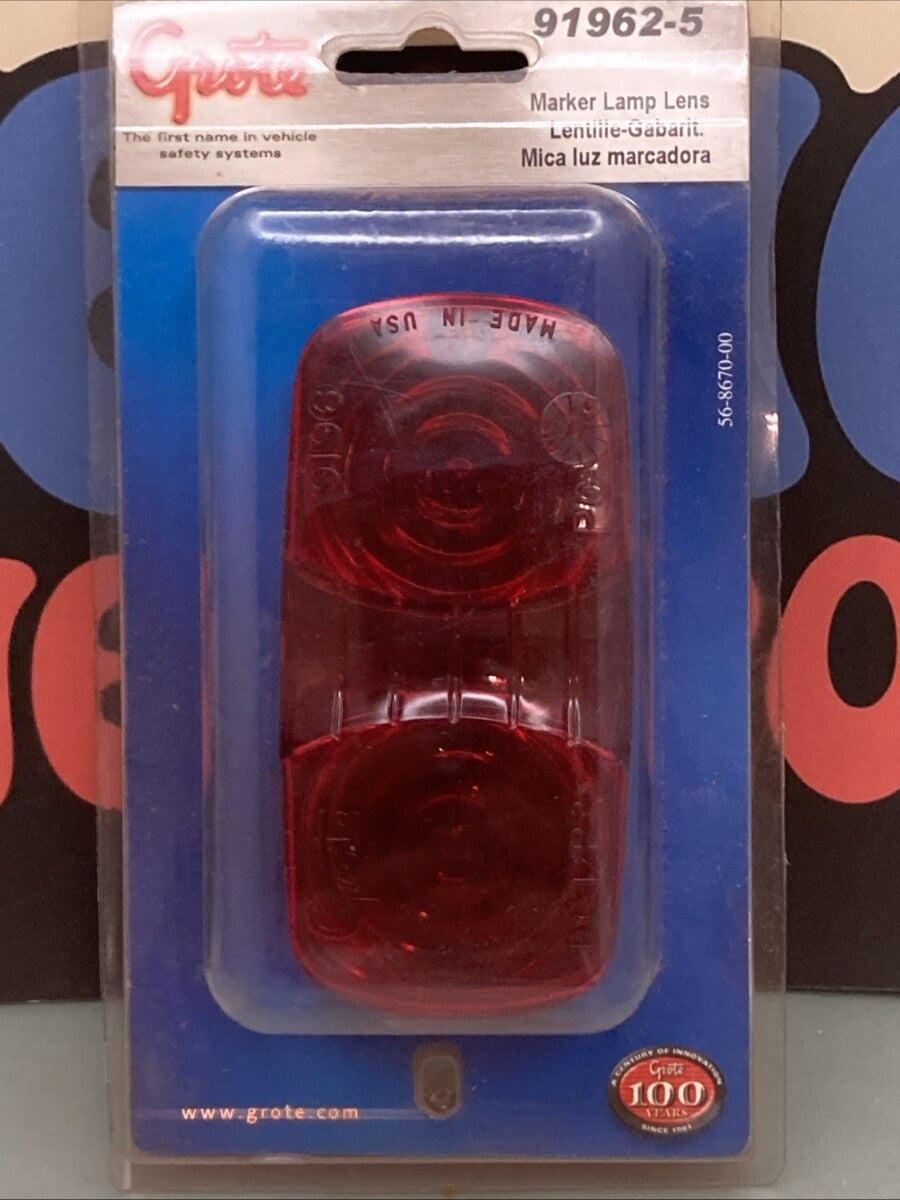 New Genuine Grote 91962-5 4" Marker Lamp Lens Red