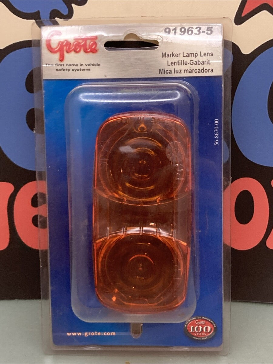 New Genuine Grote 91963-5 4" Marker Lamp Lens Amber