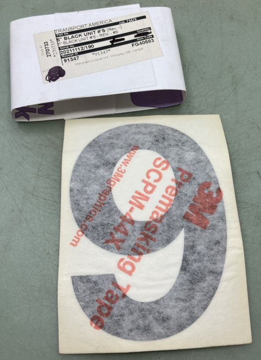 Qty 5 New Genuine Transport America FG40583 5" Black Vinyl Number 9
