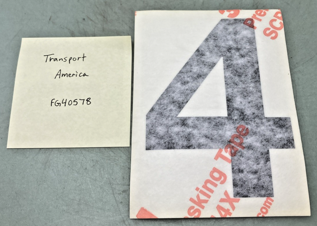 Qty 5 New Replaces Transport America FG40578 5" Black Vinyl Number 4