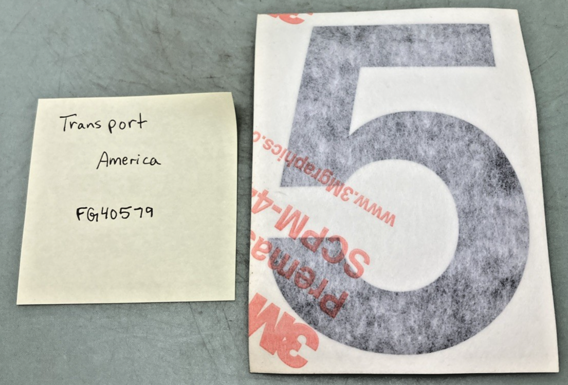 Qty 5 New Replaces Transport America FG40579 5" Black Vinyl Number 5