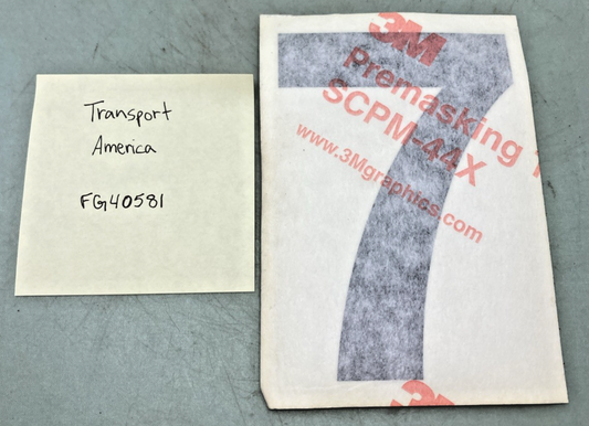 Qty 5 New Replaces Transport America FG40581 5" Black Vinyl Number 7