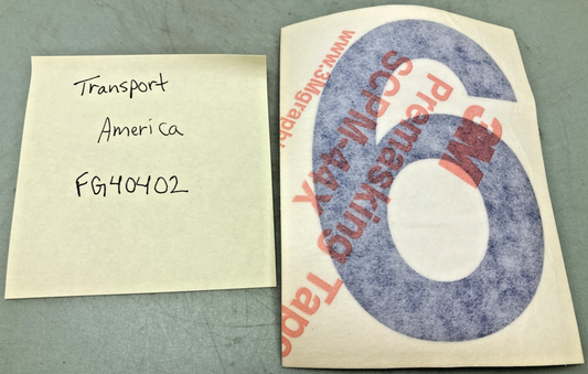 Qty 5 New Replaces Transport America FG40402 4" Blue Vinyl Number 6