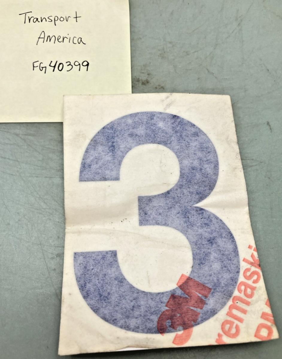 Qty 2 New Replaces Transport America FG40399 4" Blue Vinyl Number 3