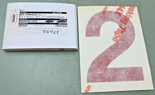 Qty 5 New Genuine Transport America FG41341 4" Red Vinyl Number 2