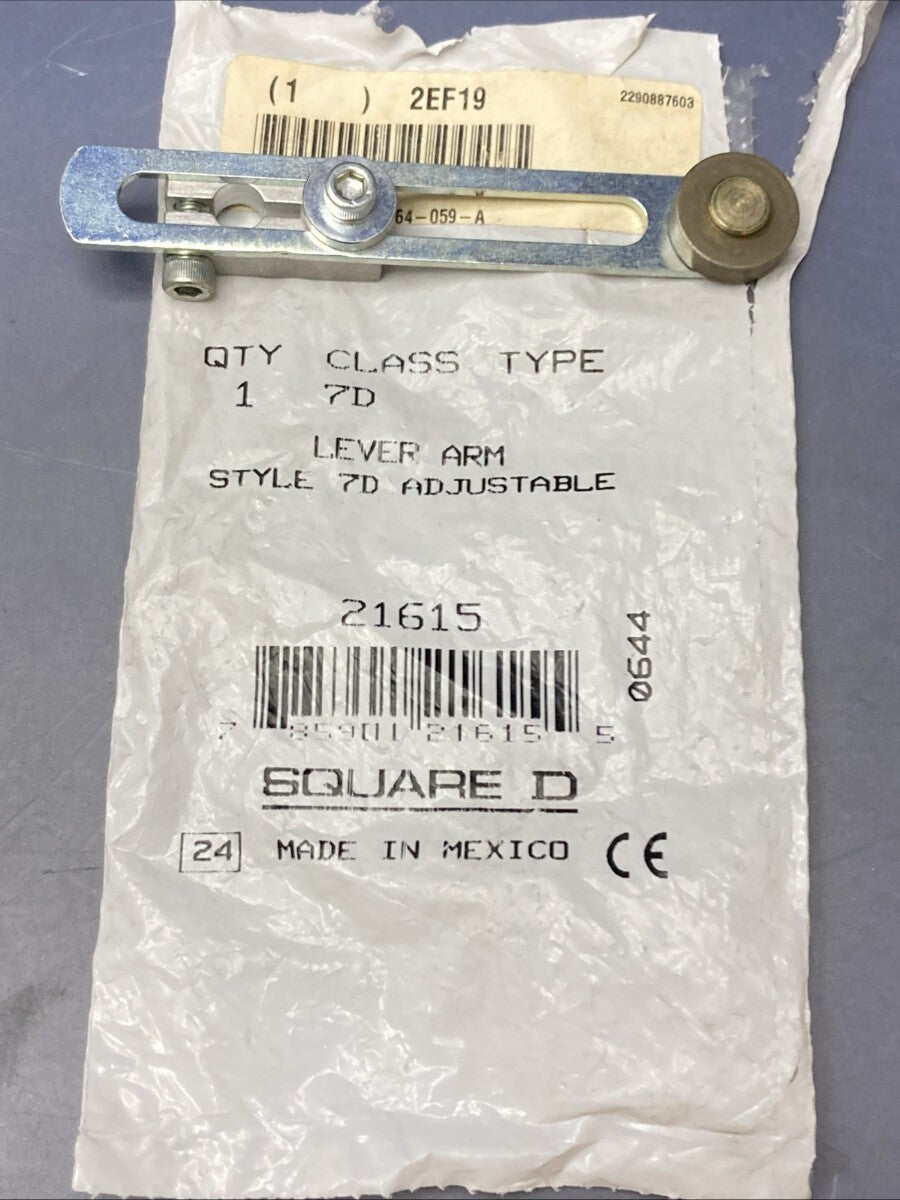 NEW GENUINE SQUARE D 21615 7D Limit Switch Lever Arm, Std Roller, 1.63 in