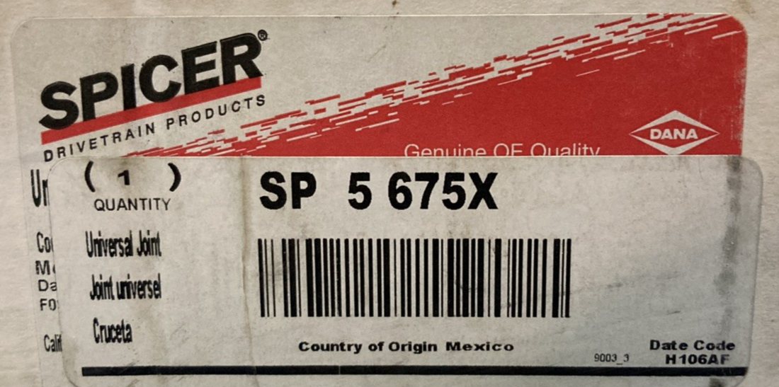 NEW GENUINE SPICER SP 5 675X U-JOINT